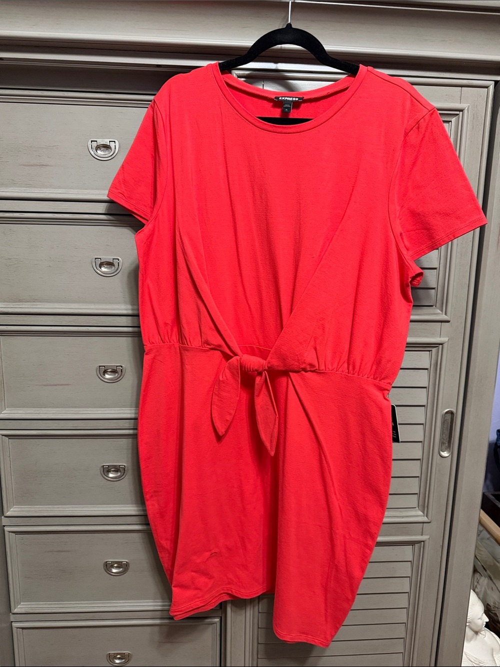 Express- Casual Tie-Waist Red Dress
